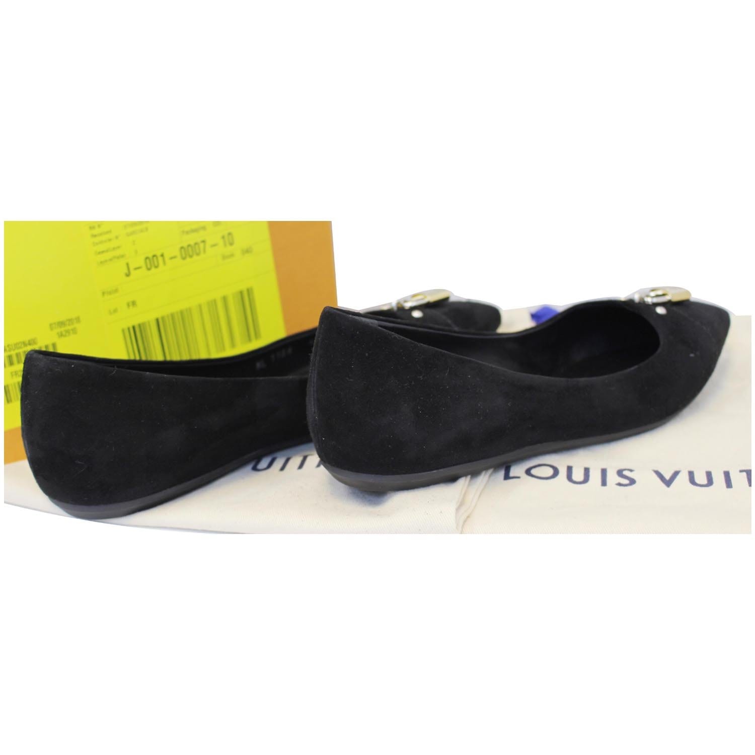 Leather flats Louis Vuitton Black size 7.5 UK in Leather - 30815059