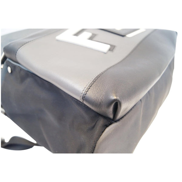 FENDI Shadow Logo Nylon Fabric Backpack Bag Grey/Black