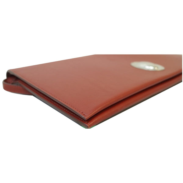 CELINE Oval Flap Leather Strap Clutch Shoulder Bag Red