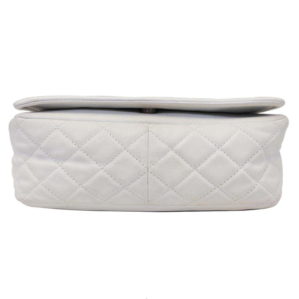 CHANEL Caviar Timeless CC Flap Shoulder Bag White