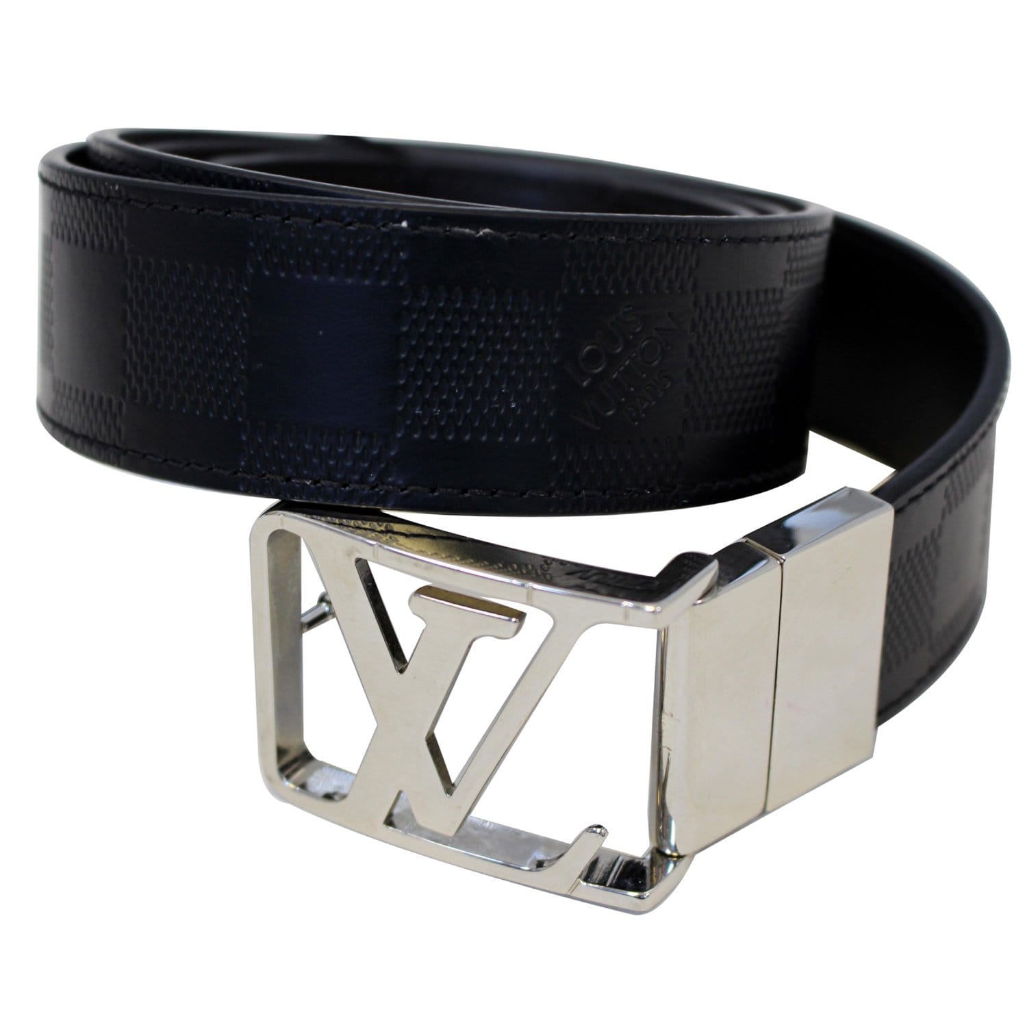 100% Authentic Men's Louis Vuitton Blue Color Reversible Belt Zise 40/100