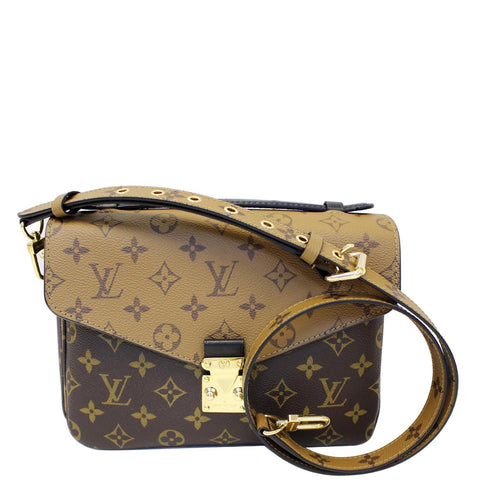 LOUIS VUITTON Metis Pochette Reverse Monogram Canvas Crossbody Bag Brown