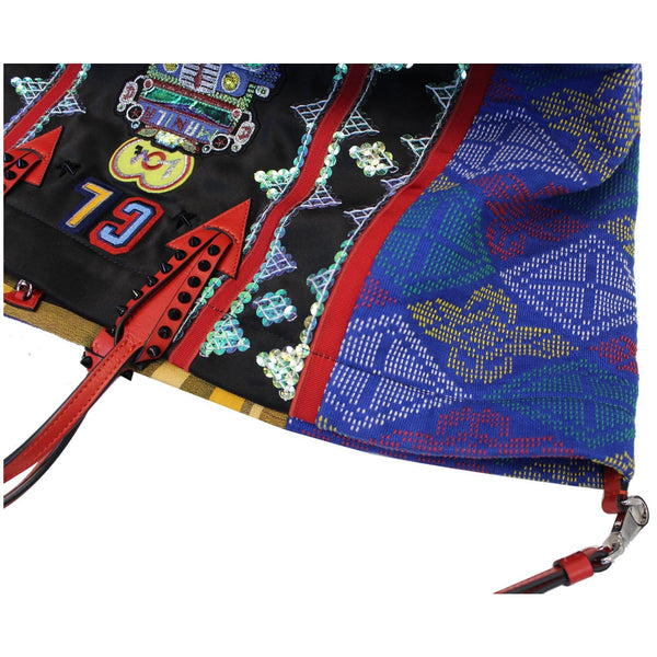 CHRISTIAN LOUBOUTIN Caba World Motif Embroidered Tote Bag Multicolor