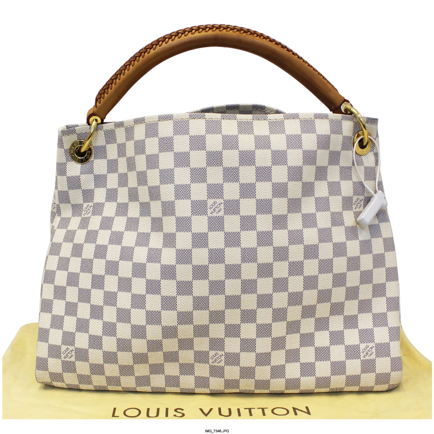 Louis Vuitton White Checkered Tote