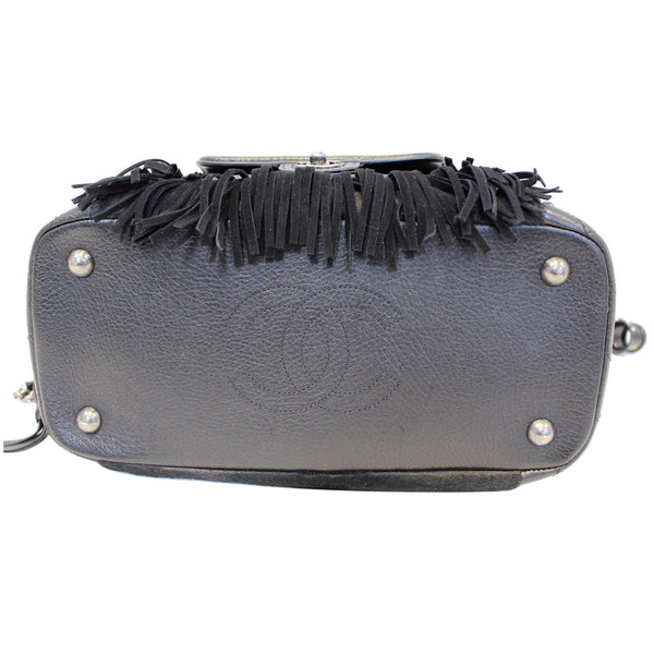 CHANEL Paris Dallas Pony Hair Leather Fringe Bowling Bag Black-US