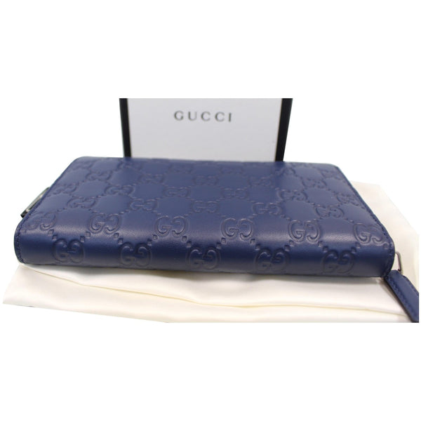 GUCCI Zip Around NY New York Yankees Patch Guccissima Wallet Blue - Last Call