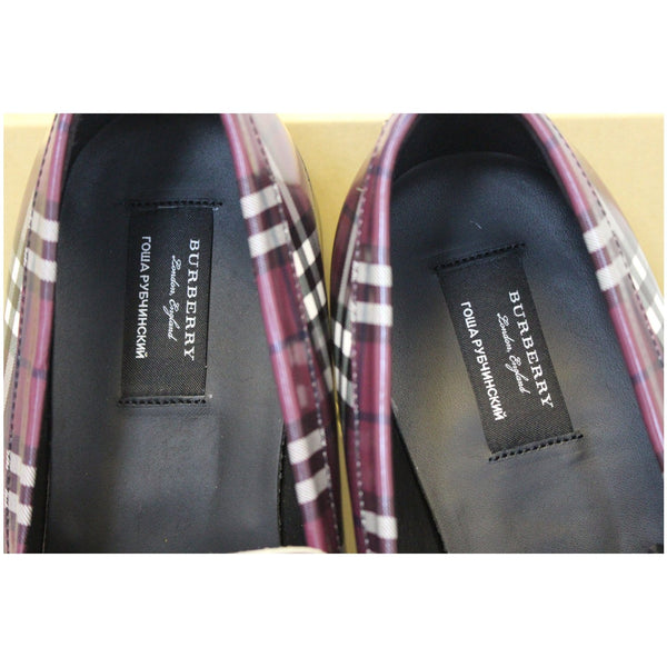  Burberry Check Leather Loafers - tags