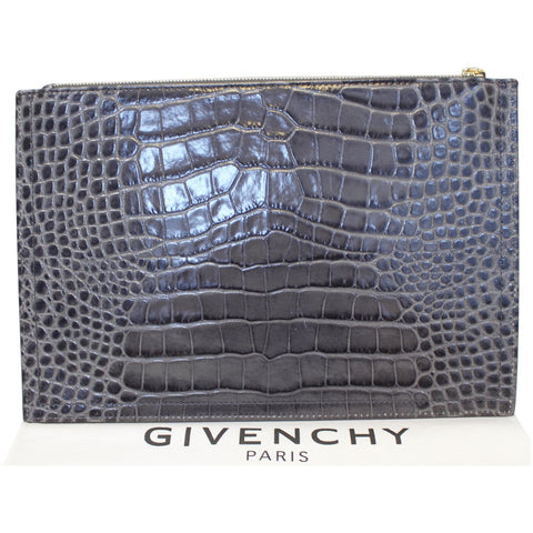 GIVENCHY Medium Antigona Croc Embossed Leather Pouch Grey - 25% OFF
