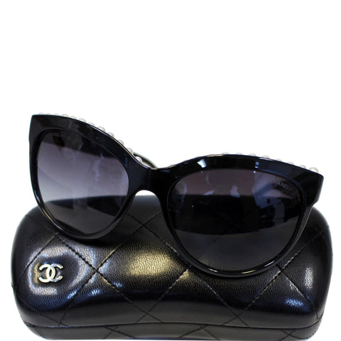 CHANEL Pearl Butterfly Sunglasses Black 6040-H