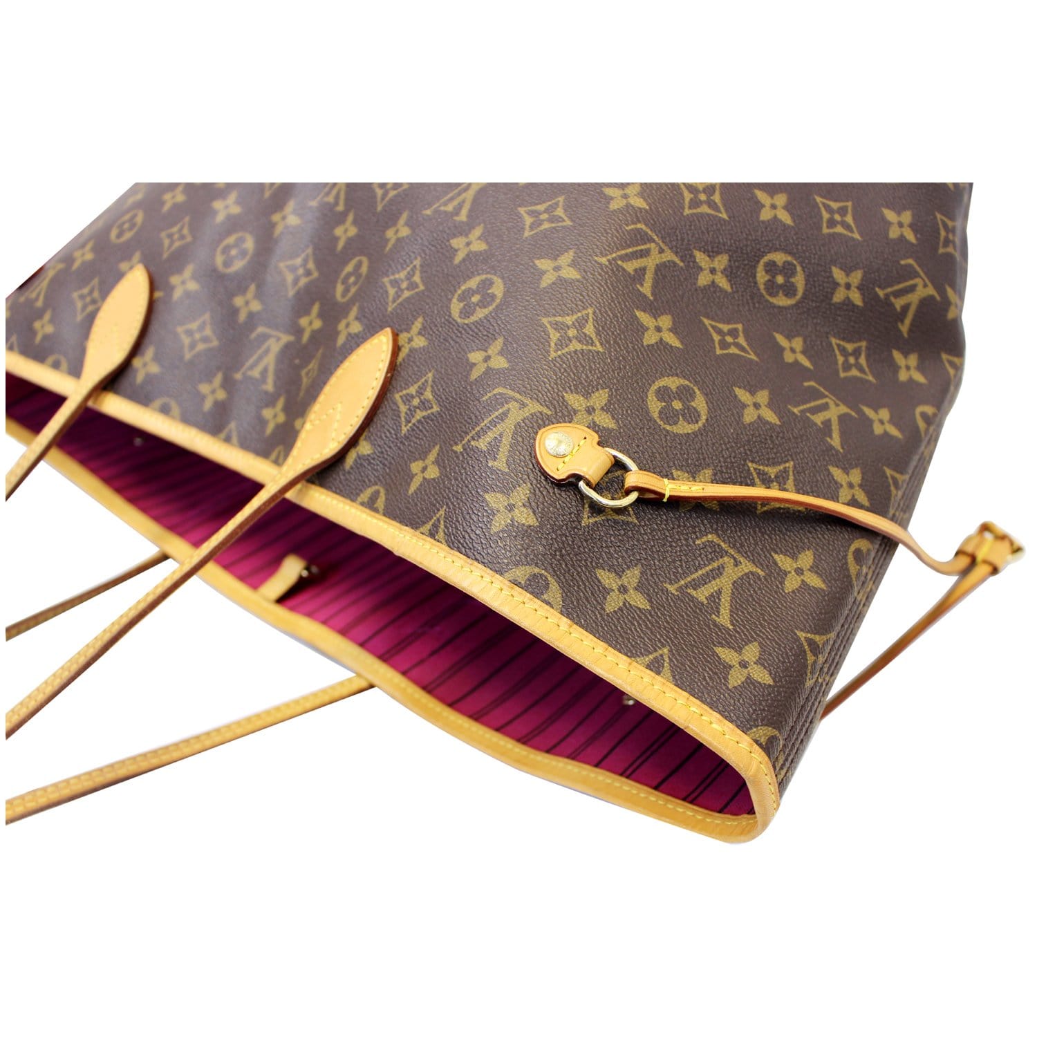 LOUIS VUITTON Neverfull GM Monogram Canvas Shoulder Bag Fuchsia