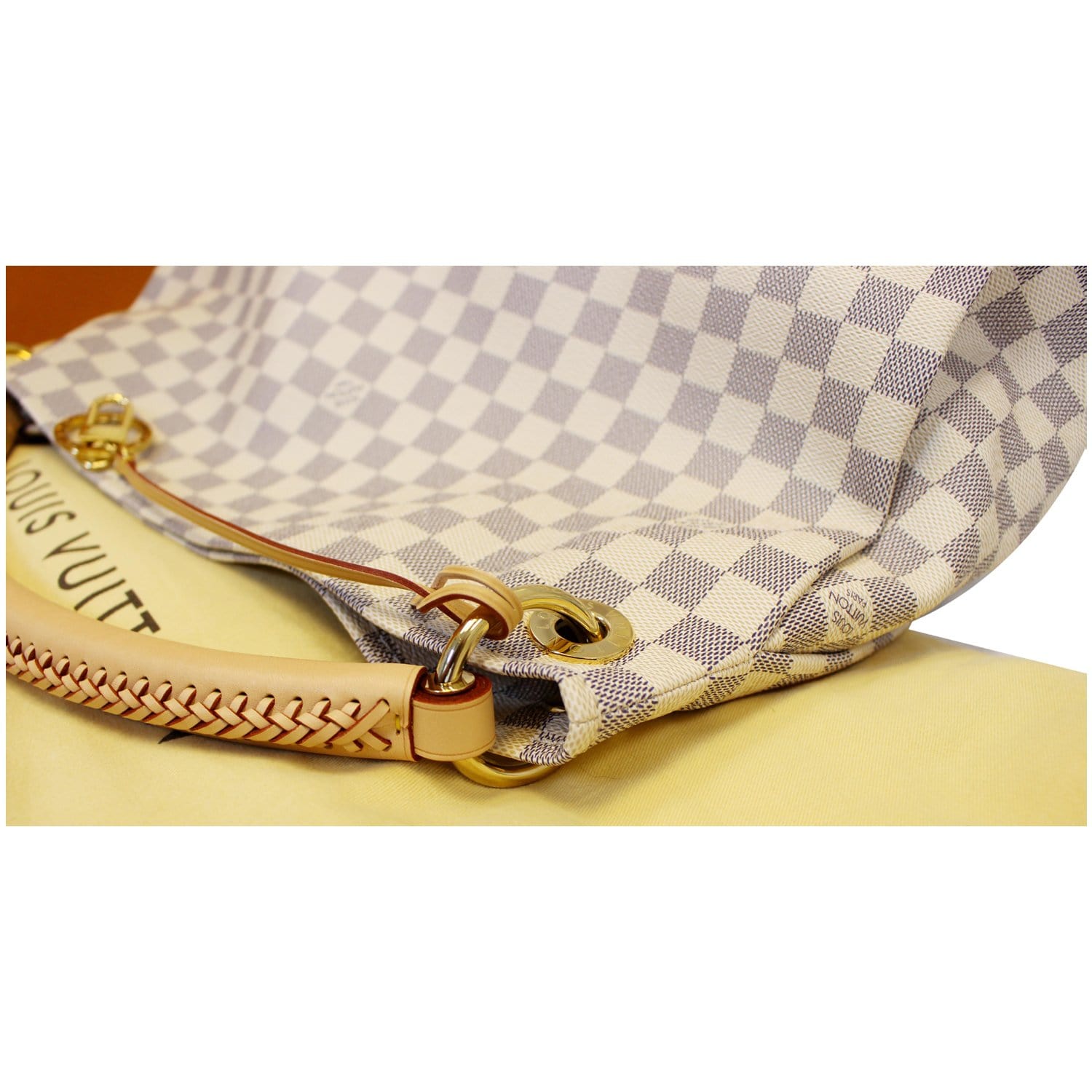 LOUIS VUITTON Artsy MM Damier Azur Shoulder Bag White-E5475-SOLD 