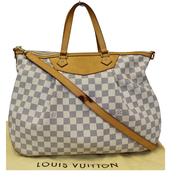 LOUIS VUITTON Siracusa GM Damier Azur Shoulder Handbag White