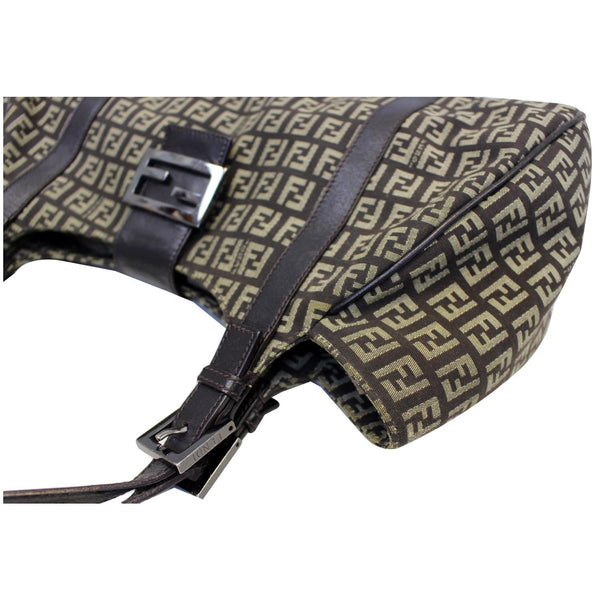 Fendi Shoulder Bag Zucchino Canvas Brown  - side view