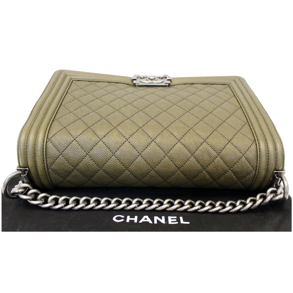 Chanel Boy Medium Flap Caviar Leather Shoulder Bag- back side