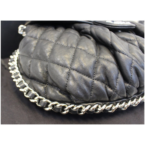 CHANEL Chain Around Quilted Leather Flap Shoulder Crossbody Bag Black
