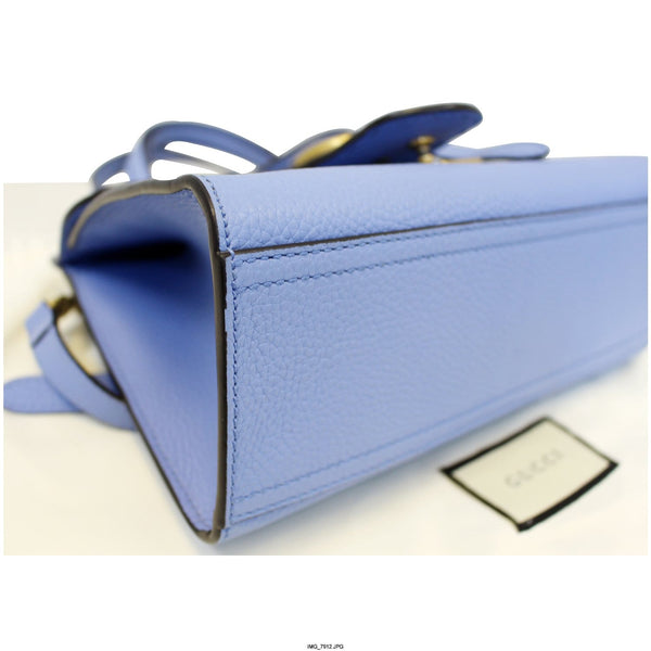 GUCCI GG Marmont Leather Top Handle Shoulder Bag Blue 442622-US