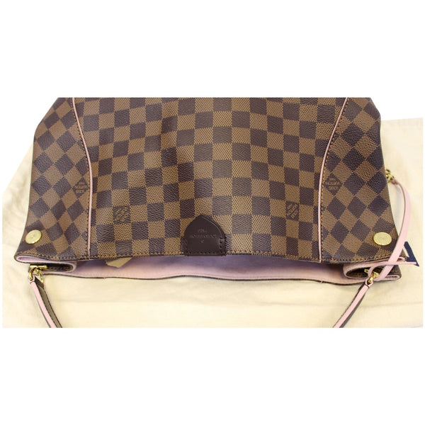 LOUIS VUITTON Caissa Damier Ebene Hobo Bag Rose Ballerine-US