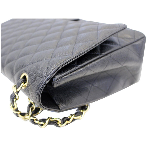 CHANEL Classic Maxi Jumbo Double Flap Caviar Leather Shoulder Bag-US