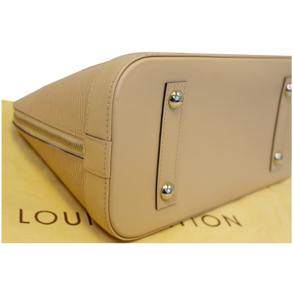 LV Alma Epi Leather Shoulder Bag Beige Bottom Left