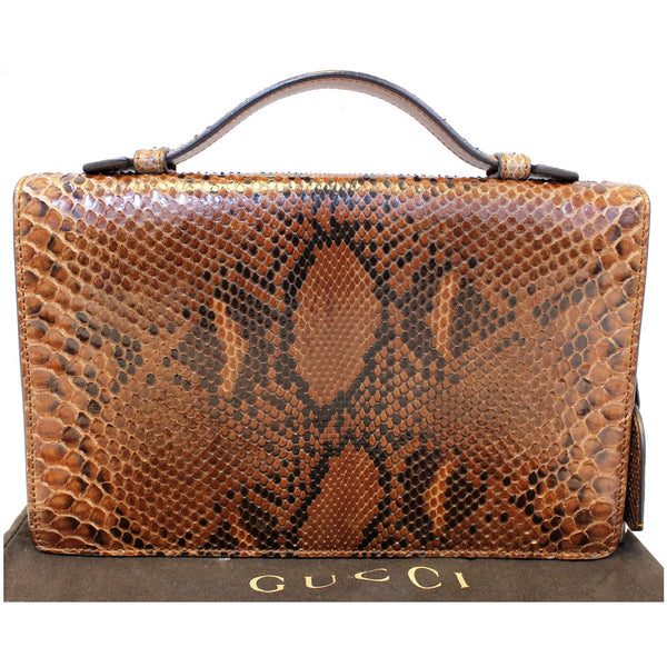 Gucci Lady Lock Python Small Top Leather Handle Handbag - snake skin view