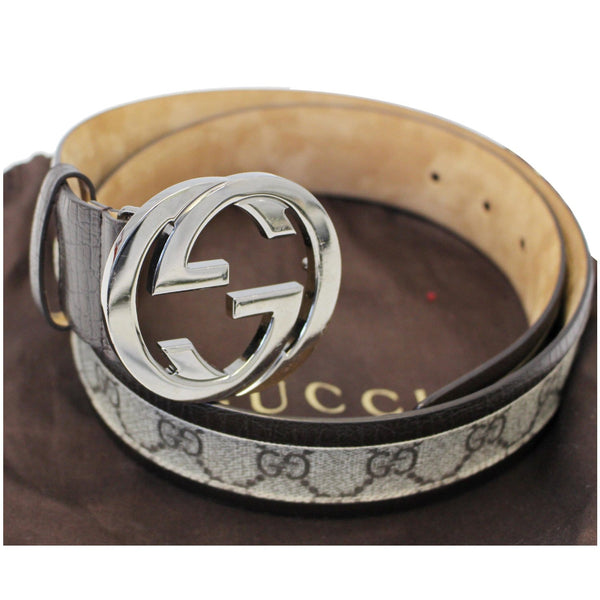GUCCI Interlocking G Leather Monogram Belt 85/34-US