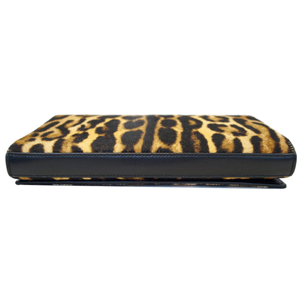 YVES SAINT LAURENT Kate Monogramme Leopard Print Shoulder Bag Black