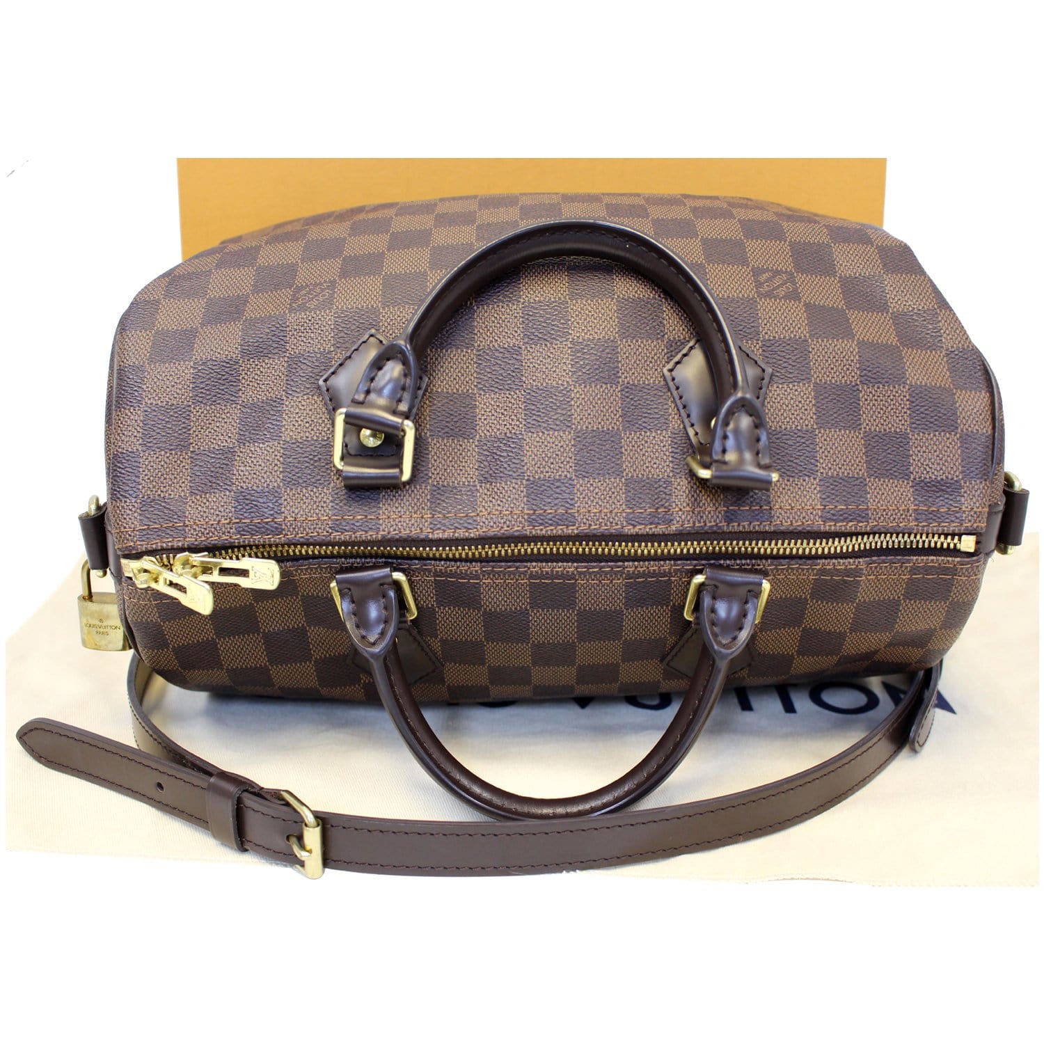 Louis Vuitton Speedy 30 Bandouliere Damier Ebene Shoulder Bag
