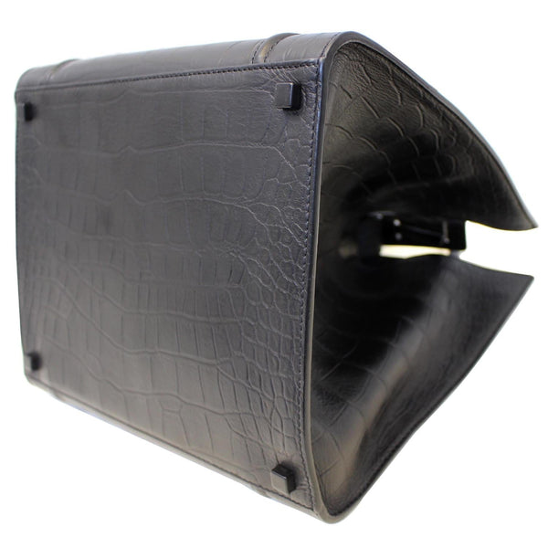 CELINE Croc Stamped Embossed Leather Medium Phantom Luggage Tote Bag-US