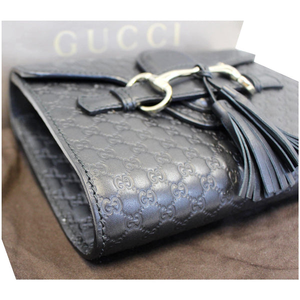 Gucci Shoulder Bag Emily Mini Micro GG Guccissima black