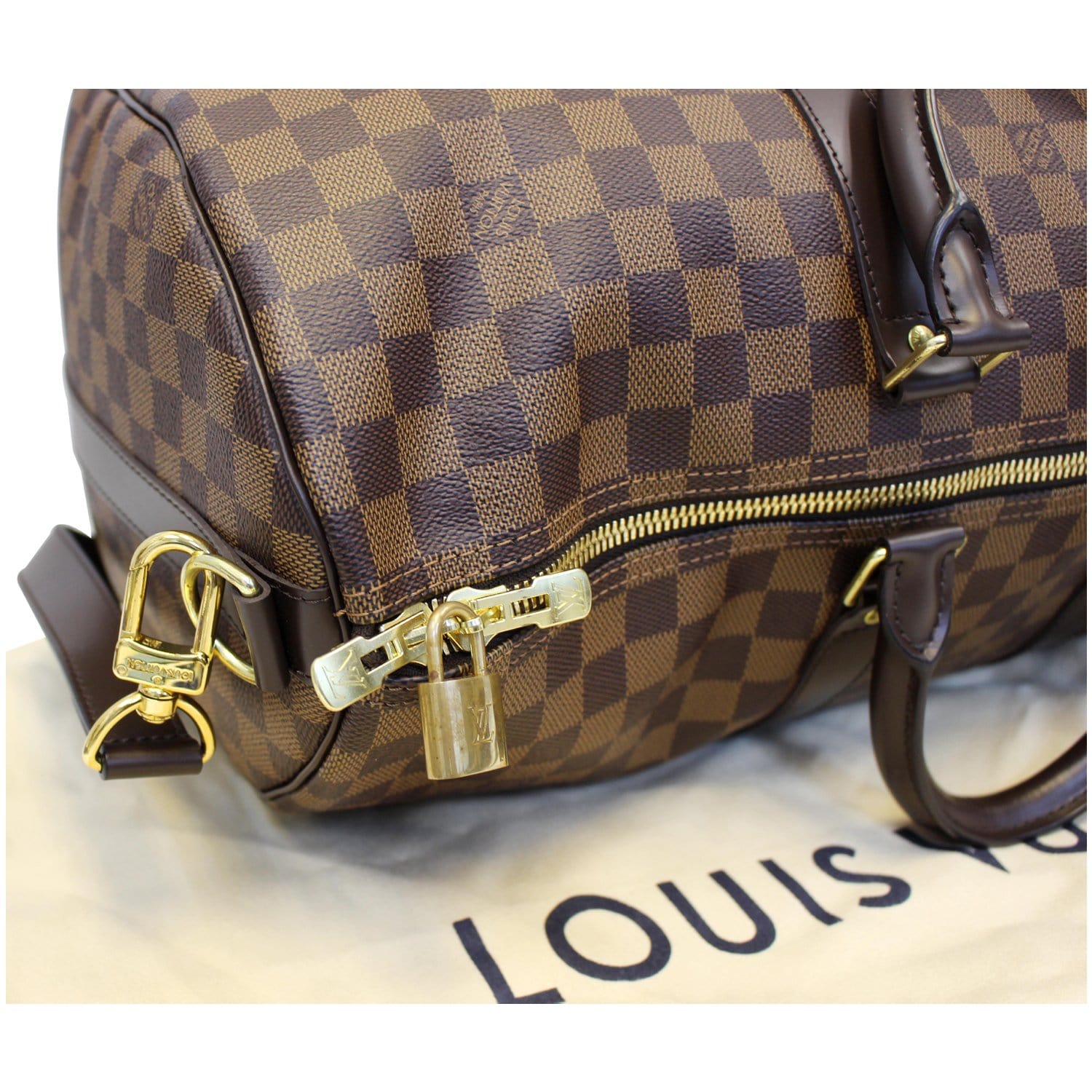 Louis Vuitton Keepall Bandouliere Damier Ebene (With Accessories) 45 Brown