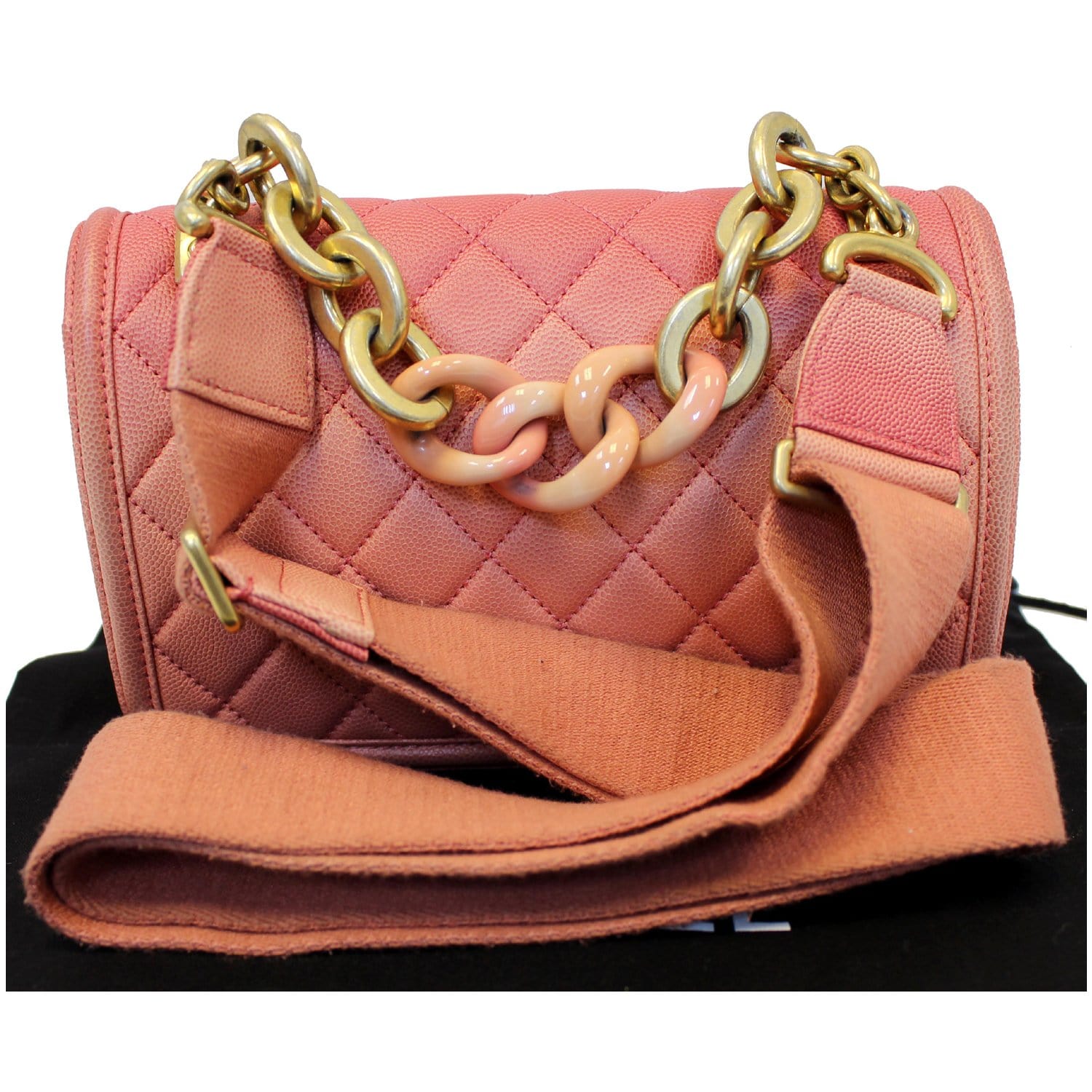 Chanel Coral Ombre Quilted Caviar Leather Sunset by the Sea Belt