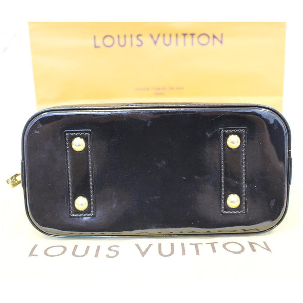 Louis Vuitton Alma BB Monogram Vernis Crossbody Bag Black - bottom