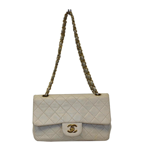 Chanel Classic Medium Double Flap Shoulder Bag Ivory