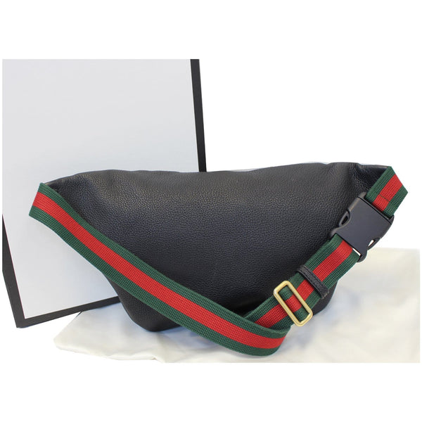 GUCCI Print Leather Black Belt Waist Bumbag Medium 530412-US