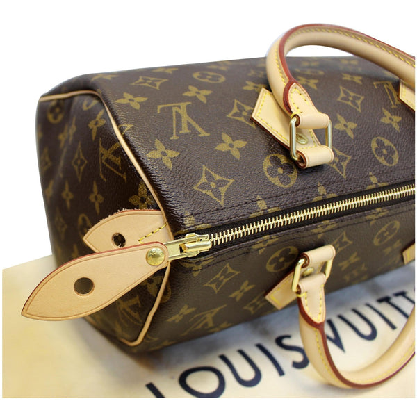 LOUIS VUITTON Speedy 30 Monogram Canvas Satchel Handbag Brown