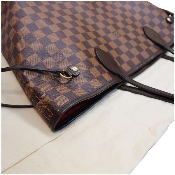 LOUIS VUITTON Neverfull MM Damier Ebene Tote Shoulder Bag Brown