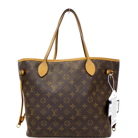 LOUIS VUITTON Neverfull MM Monogram Canvas Tote Bag Brown