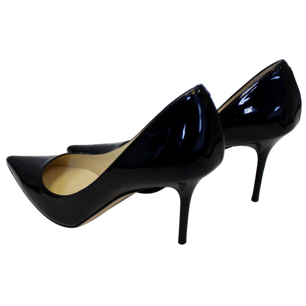 JIMMY CHOO Pointy Toe Patent Leather Pumps Black US 7