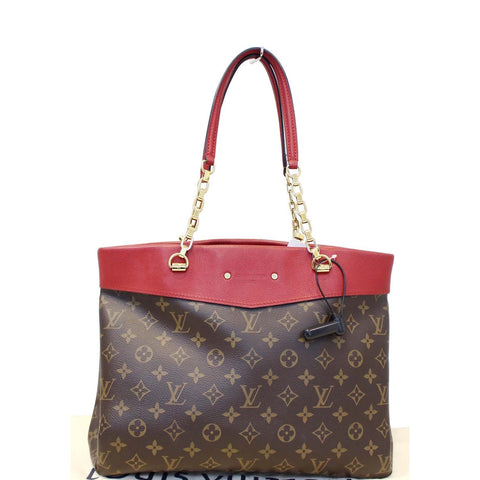 LOUIS VUITTON Pallas Chain Shopper Bag Monogram Canvas Cherry