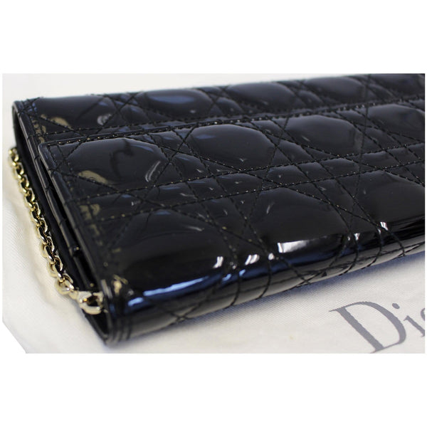 CHRISTIAN DIOR Lady Dior Croisiere Cannage Lambskin Chain Wallet Black-US