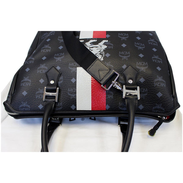 MCM Visetos Satchel Princess Lion Crossbody Bag - front view