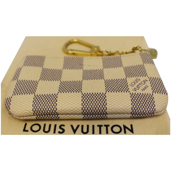LOUIS VUITTON Pochette Key Cles Damier Azur Coin Case White