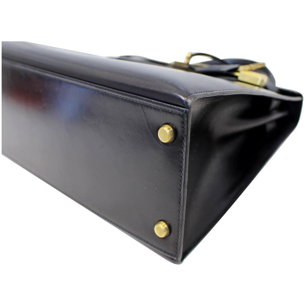 HERMES Kelly Sellier 28 Box Leather Bag Black-US