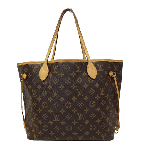 LOUIS VUITTON Neverfull MM Monogram Canvas Tote Shoulder Bag Fuchsia