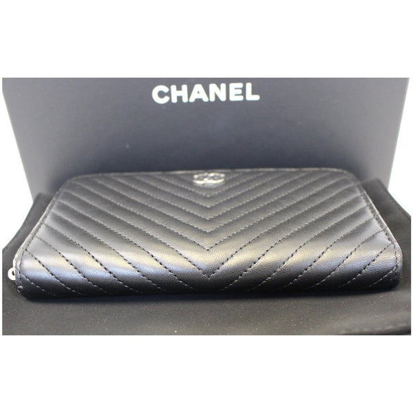 Chanel Wallet Lambskin Chevron Quilted Zip - back view