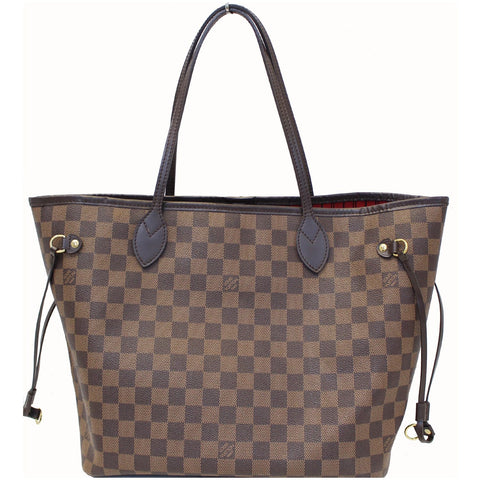 LOUIS VUITTON Neverfull MM Damier Ebene Tote Shoulder Bag Brown