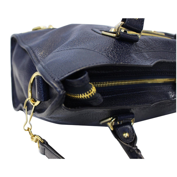 BALENCIAGA Metallic Edge City Leather Shoulder Bag Navy Blue - Last Call