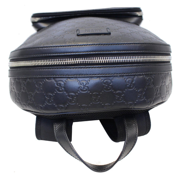 GUCCI GG Signature Leather Backpack Bag Black 406370