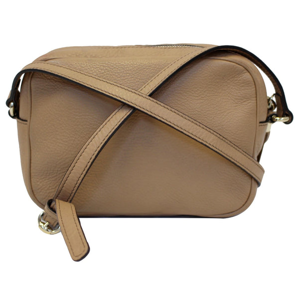 GUCCI Soho Disco Pebbled Leather Small Crossbody Bag Beige 308364-US