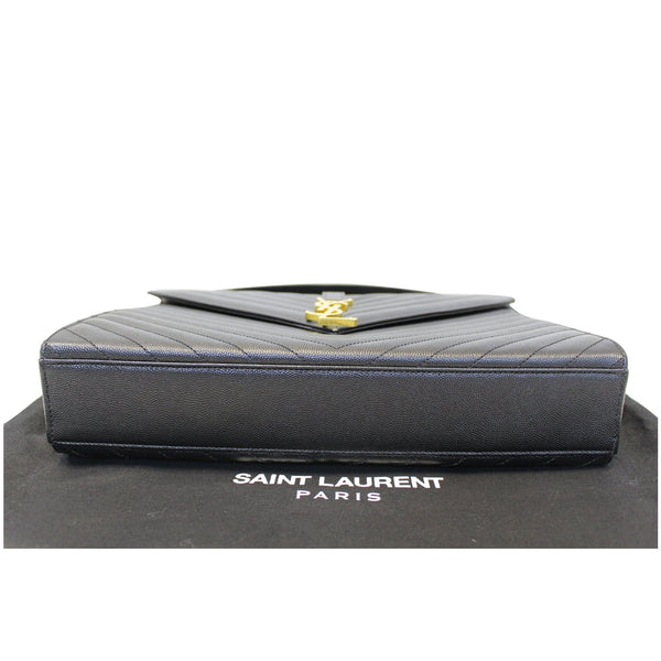 YVES SAINT LAURENT Large Envelope Grain De Poudre Chain Shoulder Bag Black